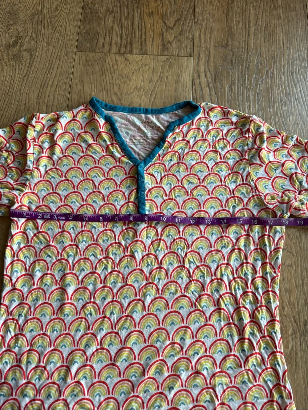 LITTLE SLEEPIES Primary Rainbow Print Short Sleeve Pajama Top & Bottom - Picture 3 of 10